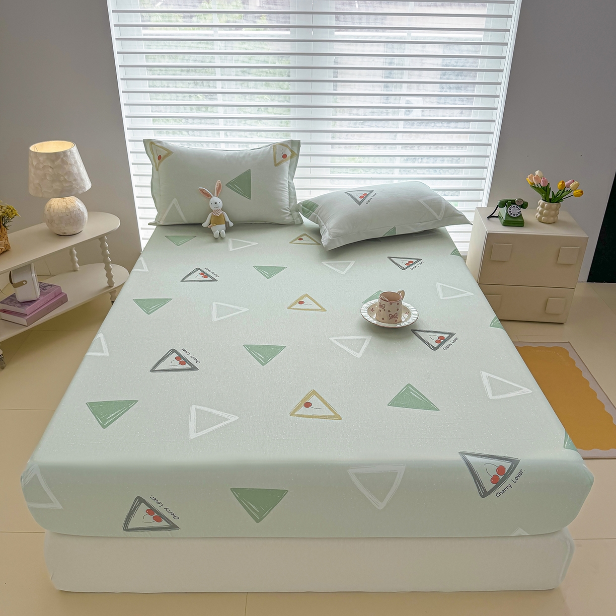 壹贝家纺 2026新款全棉印花床笠系列 小可布丁