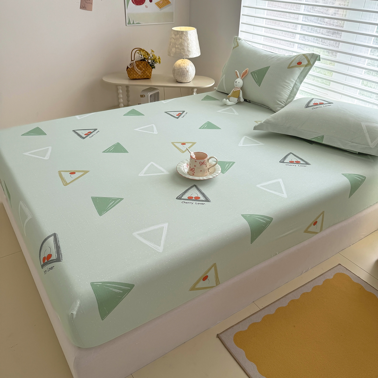 91家纺网 家纺一手货源 找家纺 壹贝家纺 2026新款全棉印花床笠系列 小可布丁