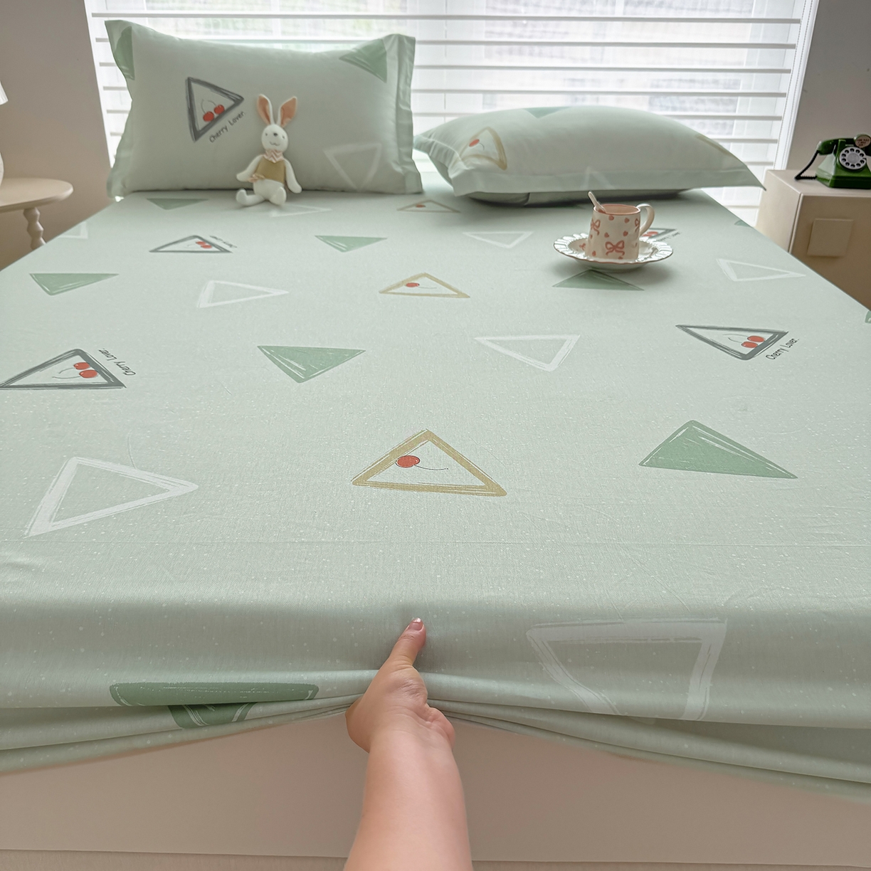 91家纺网 家纺一手货源 找家纺 壹贝家纺 2026新款全棉印花床笠系列 小可布丁