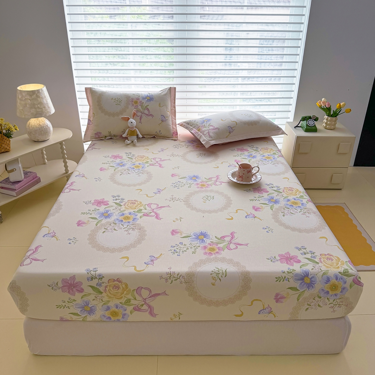 壹贝家纺 2026新款全棉印花床笠系列 新恰如初