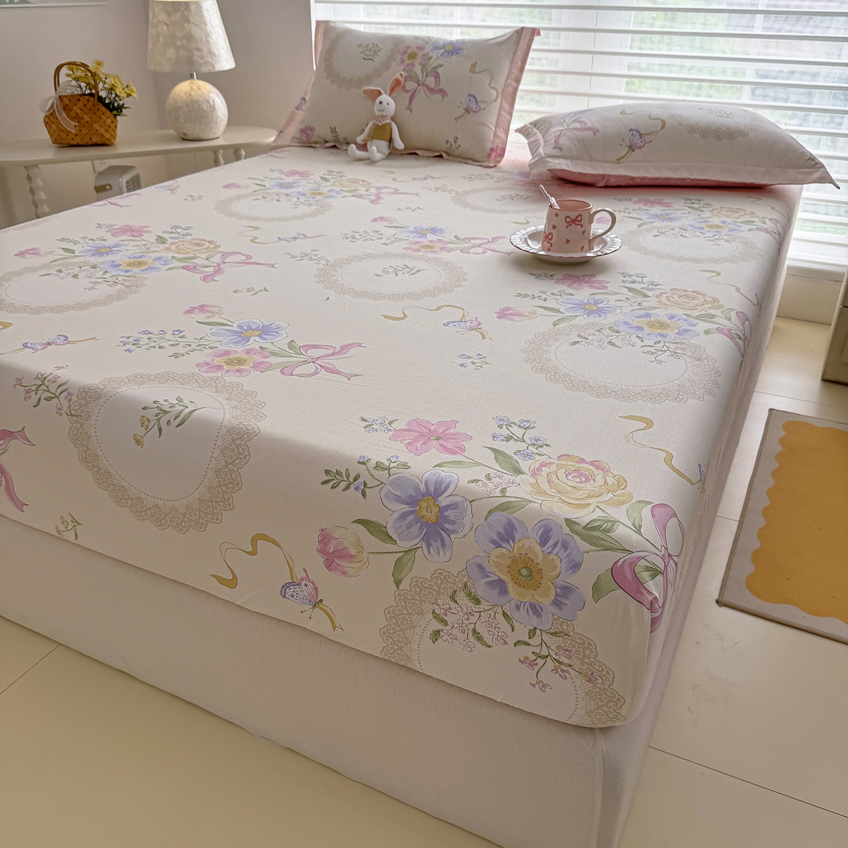 91家纺网 家纺一手货源 找家纺 壹贝家纺 2026新款全棉印花床笠系列 新恰如初