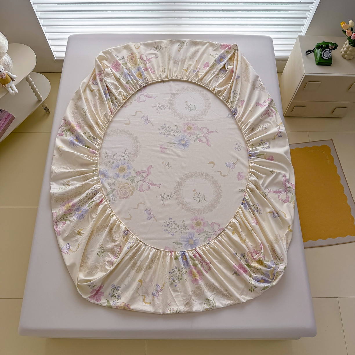 91家纺网 家纺一手货源 找家纺 壹贝家纺 2026新款全棉印花床笠系列 新恰如初