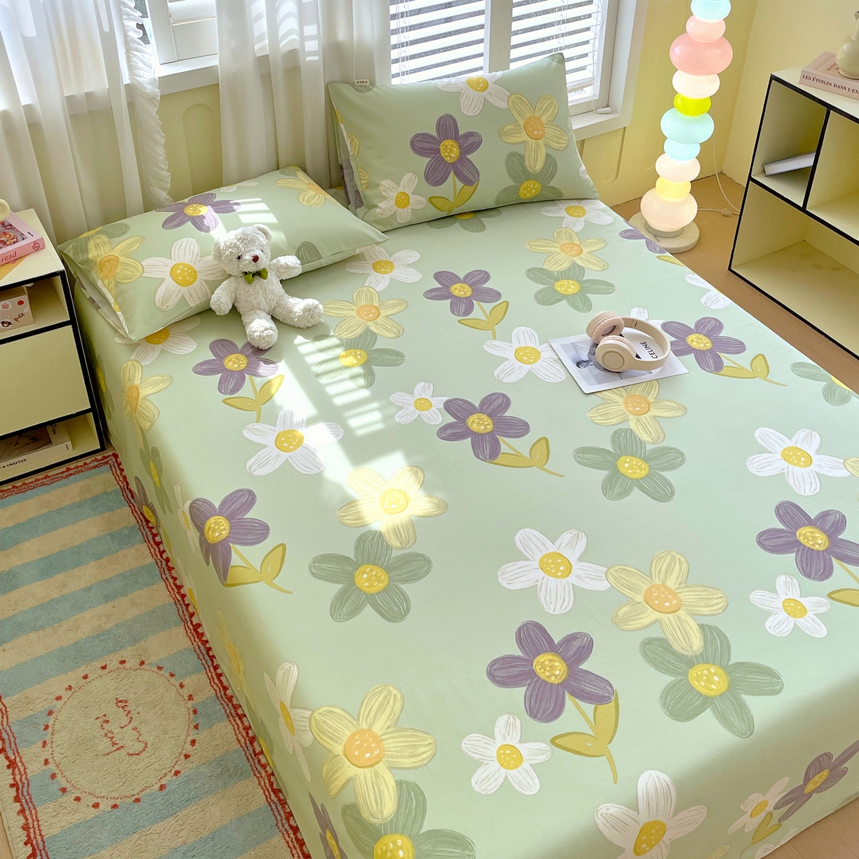 91家纺网 家纺一手货源 找家纺 金鑫汇家纺 2026新款全棉老粗布单品床单系列 五彩缤纷