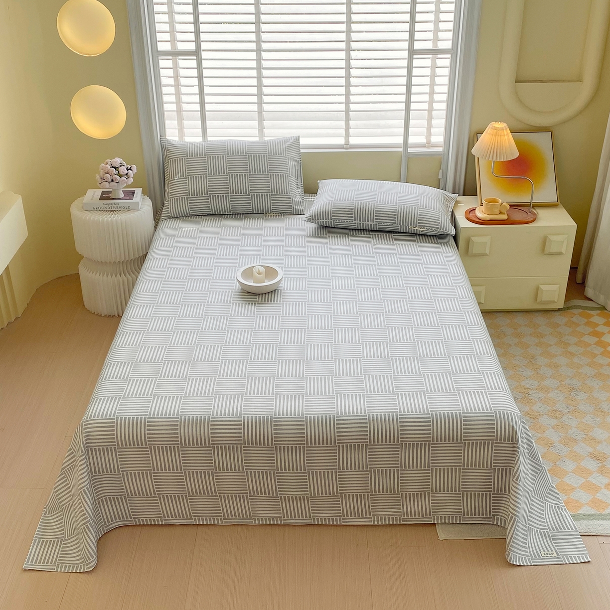 91家纺网 家纺一手货源 找家纺 金鑫汇家纺 2026新款全棉老粗布单品床单系列 休闲时光