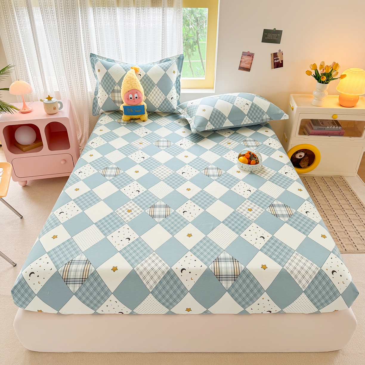 壹贝家纺 2026新款全棉印花床笠系列 星空