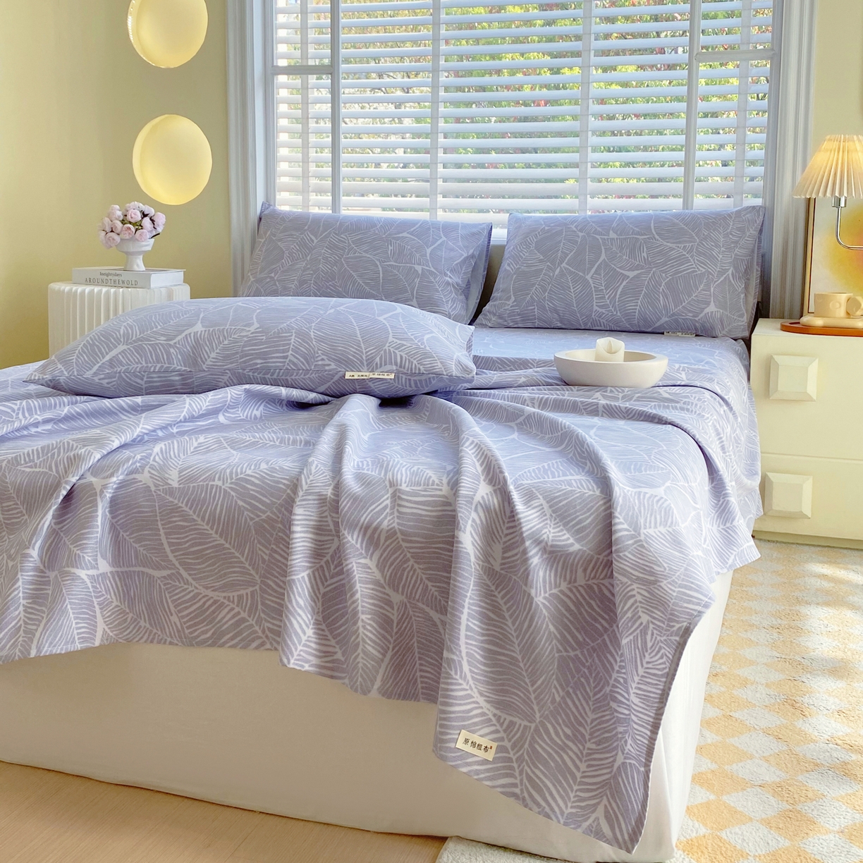 91家纺网 家纺一手货源 找家纺 金鑫汇家纺 2026新款全棉老粗布单品床单系列 千叶