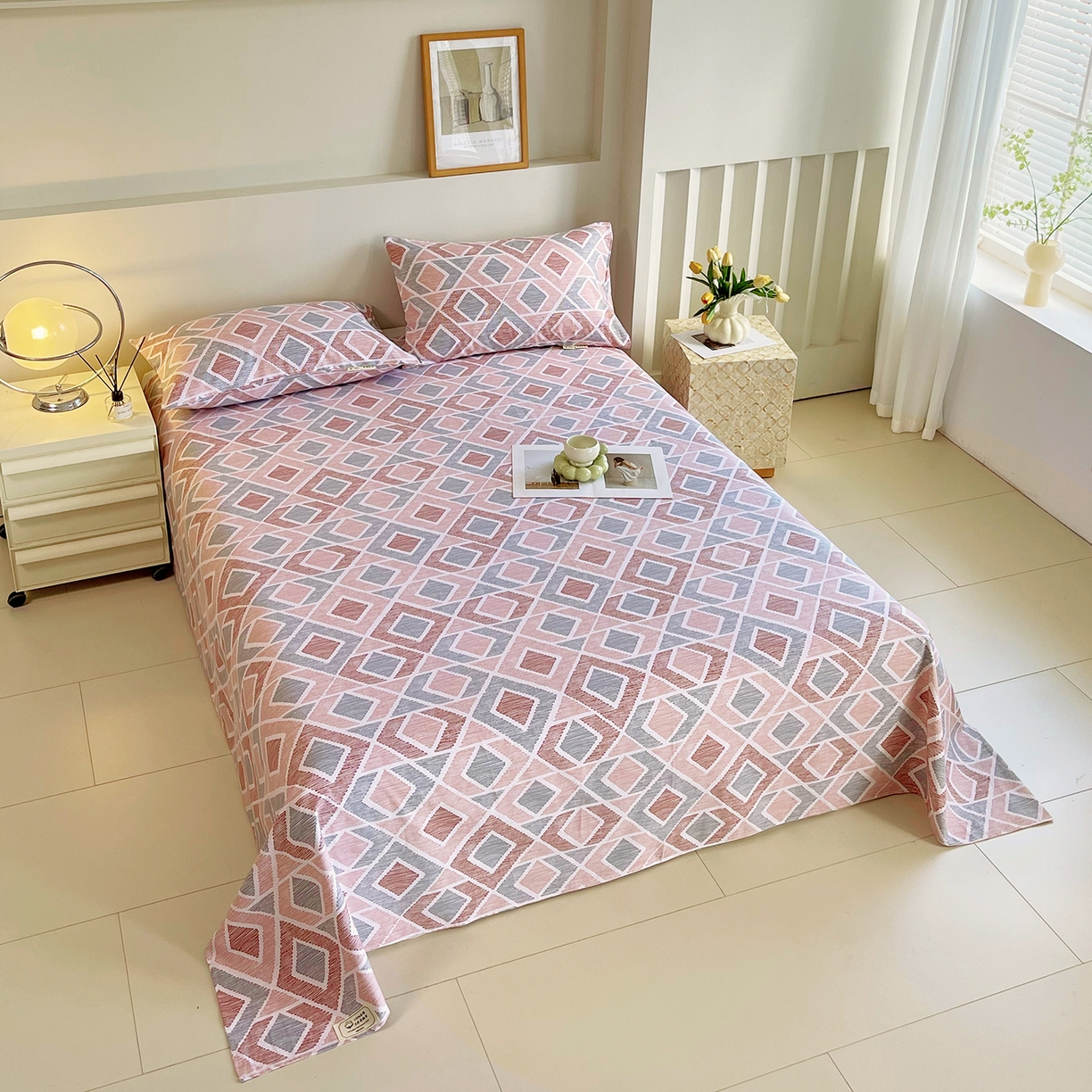 91家纺网 家纺一手货源 找家纺 金鑫汇家纺 2026新款全棉老粗布单品床单系列 平行空间