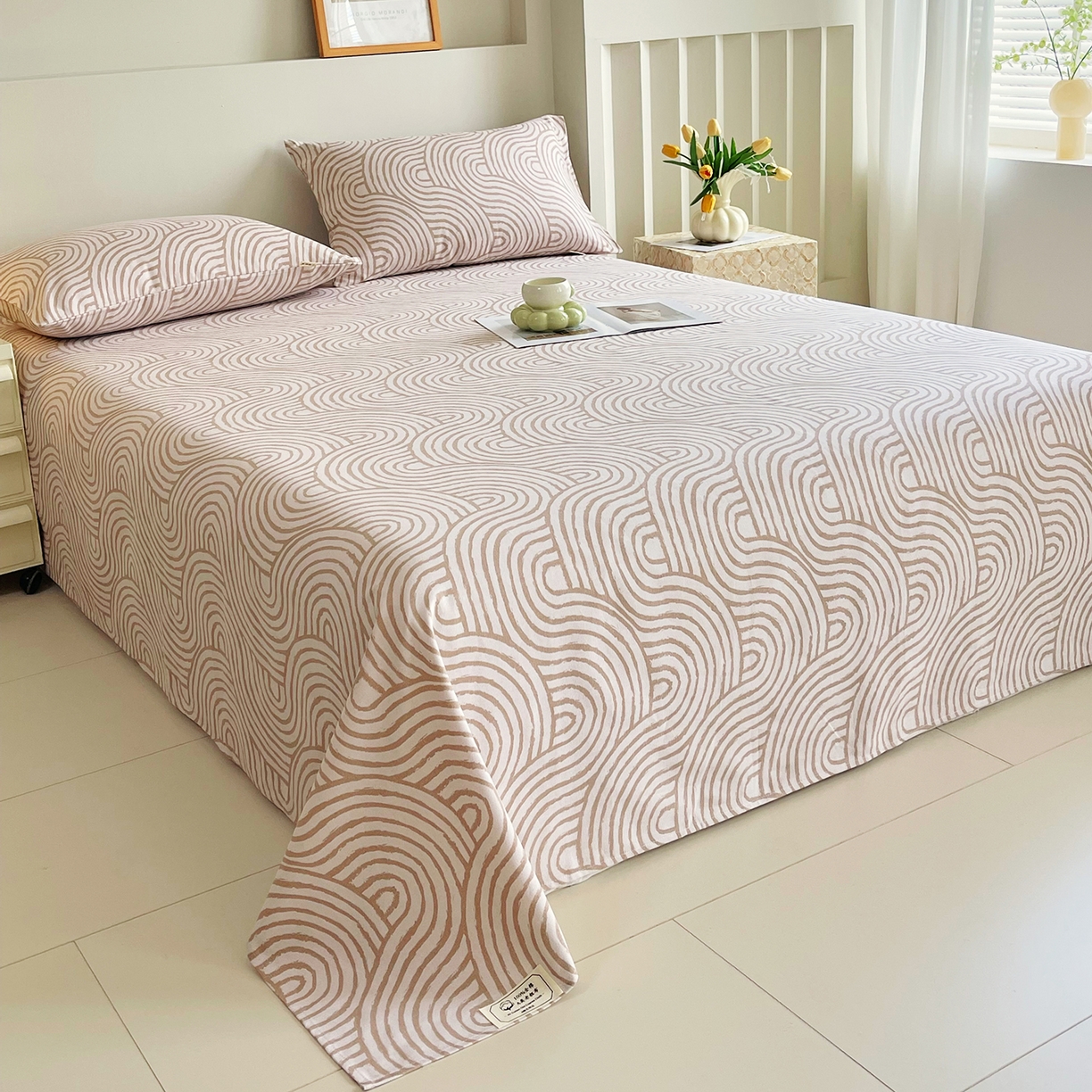 91家纺网 家纺一手货源 找家纺 金鑫汇家纺 2026新款全棉老粗布单品床单系列 木轮世界