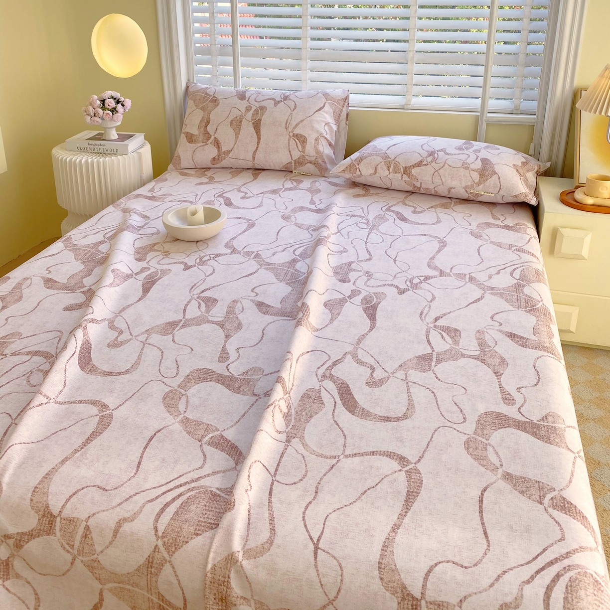 91家纺网 家纺一手货源 找家纺 金鑫汇家纺 2026新款全棉老粗布单品床单系列 米亚红