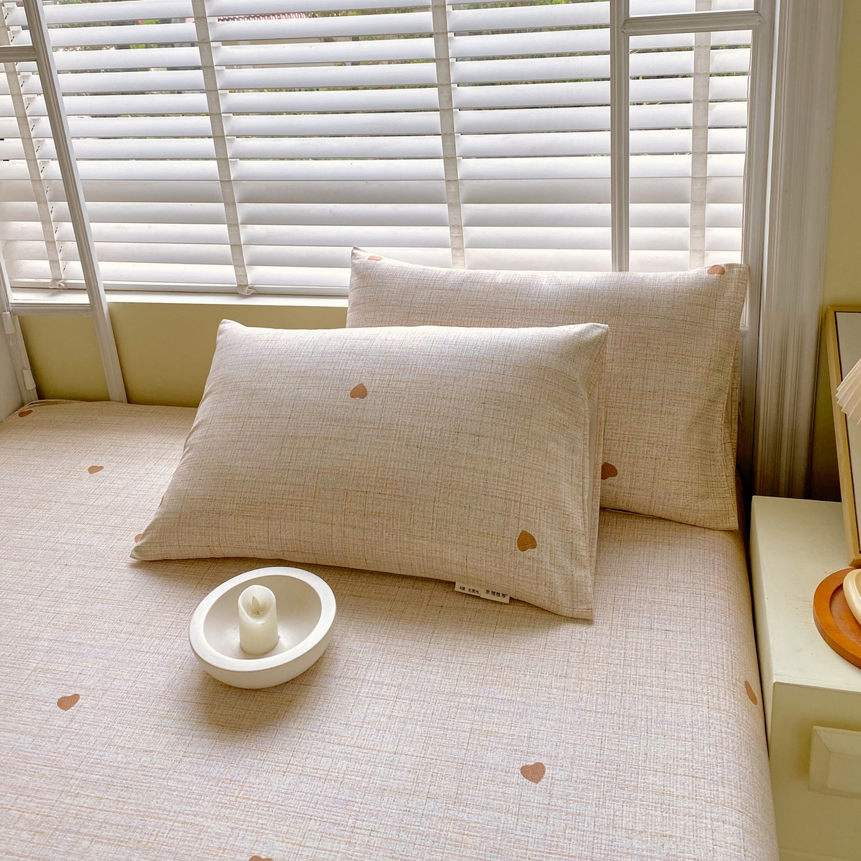 91家纺网 家纺一手货源 找家纺 金鑫汇家纺 2026新款全棉老粗布单品床单系列 心之恋