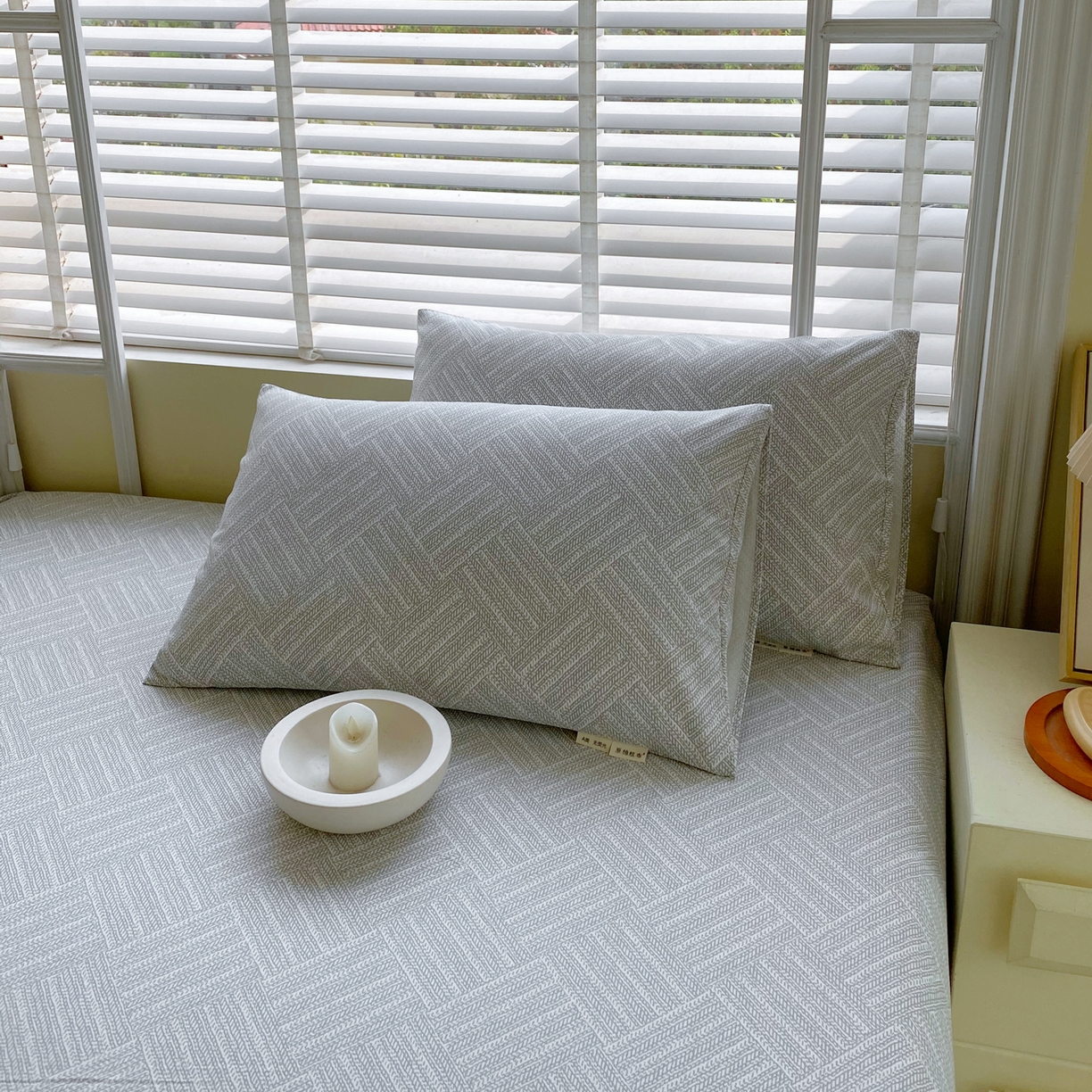 91家纺网 家纺一手货源 找家纺 金鑫汇家纺 2026新款全棉老粗布单品床单系列 流光灰