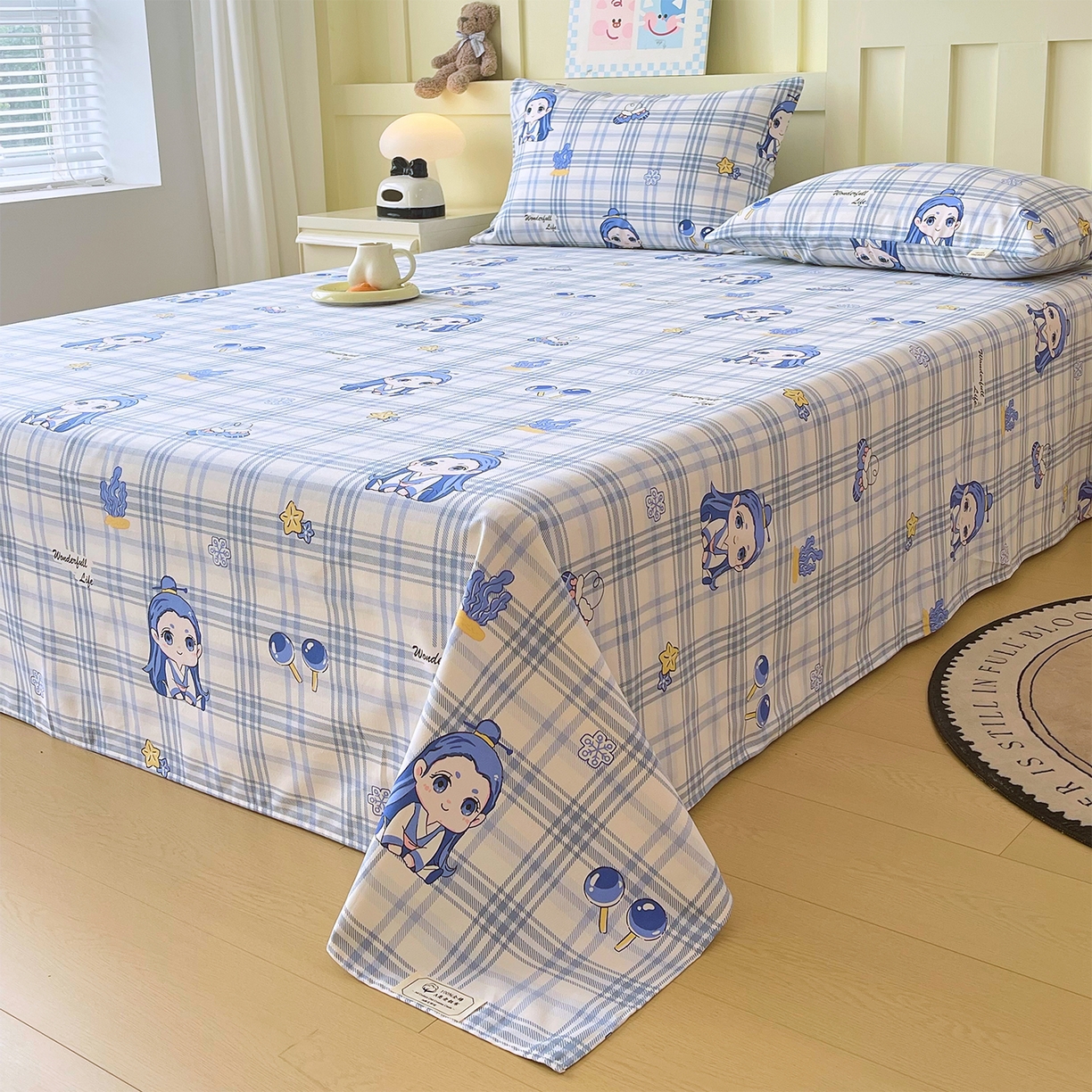 91家纺网 家纺一手货源 找家纺 金鑫汇家纺 2026新款全棉老粗布单品床单系列 谦逊敖丙