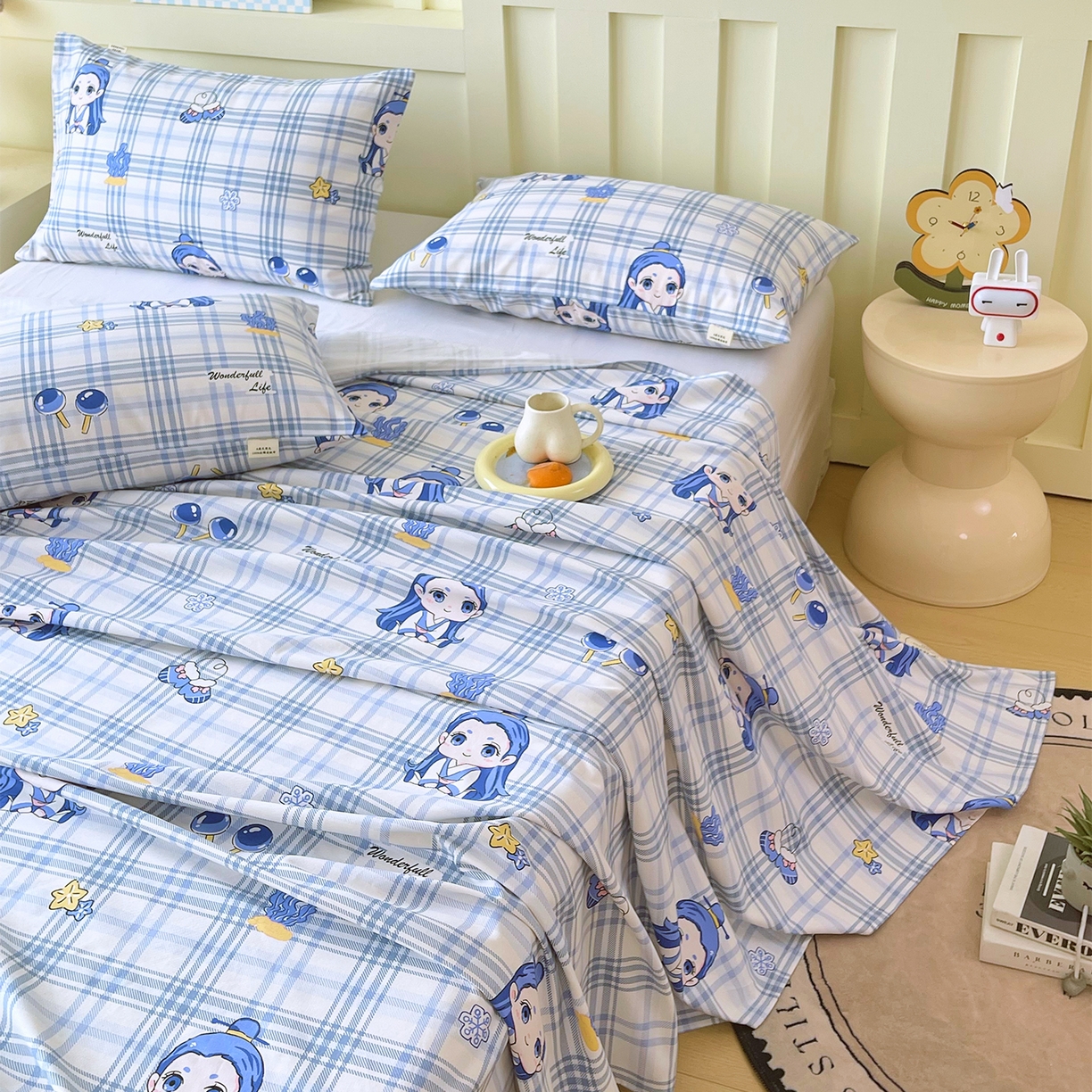 91家纺网 家纺一手货源 找家纺 金鑫汇家纺 2026新款全棉老粗布单品床单系列 谦逊敖丙