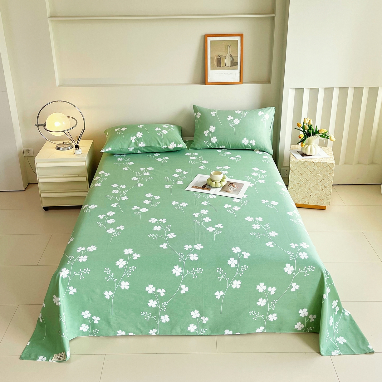 91家纺网 家纺一手货源 找家纺 金鑫汇家纺 2026新款全棉老粗布单品床单系列 优雅田园