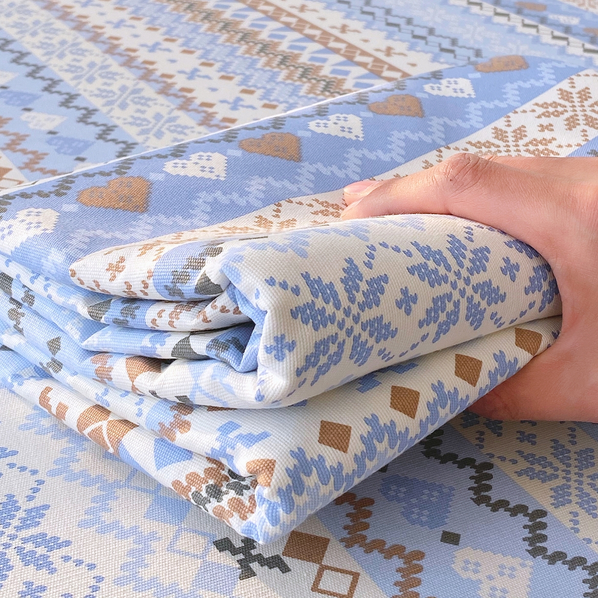 91家纺网 家纺一手货源 找家纺 金鑫汇家纺 2026新款全棉老粗布单品床单系列 星辰-蓝