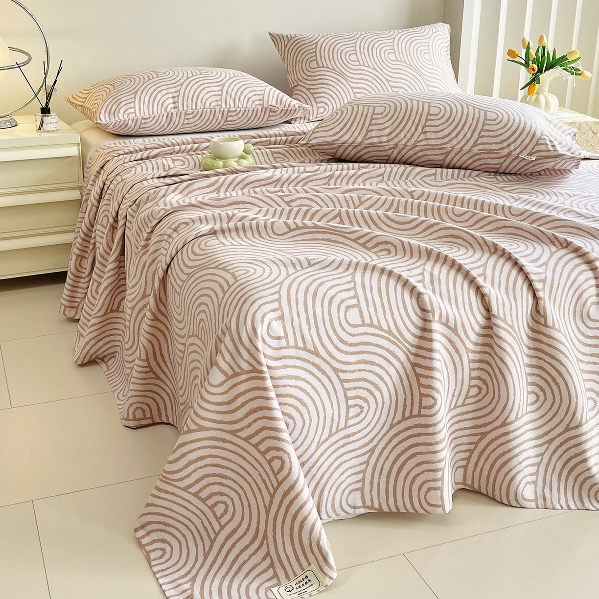 91家纺网 家纺一手货源 找家纺 金鑫汇家纺 2026新款全棉老粗布单品床单系列 木轮世界