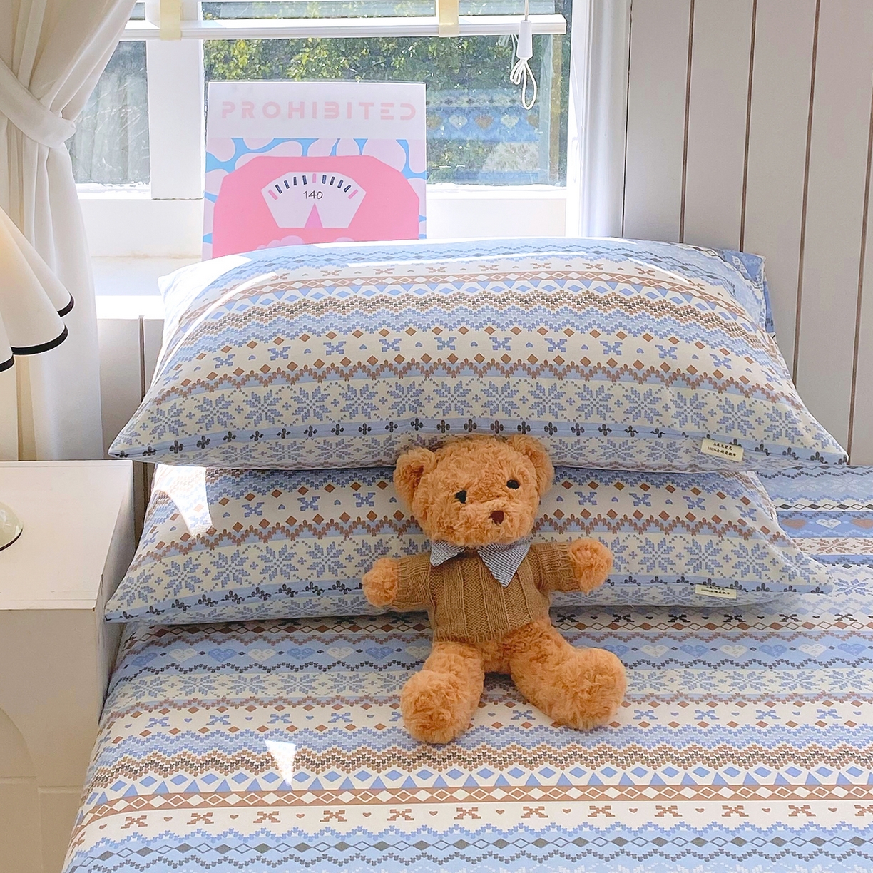 91家纺网 家纺一手货源 找家纺 金鑫汇家纺 2026新款全棉老粗布单品床单系列 星辰-蓝