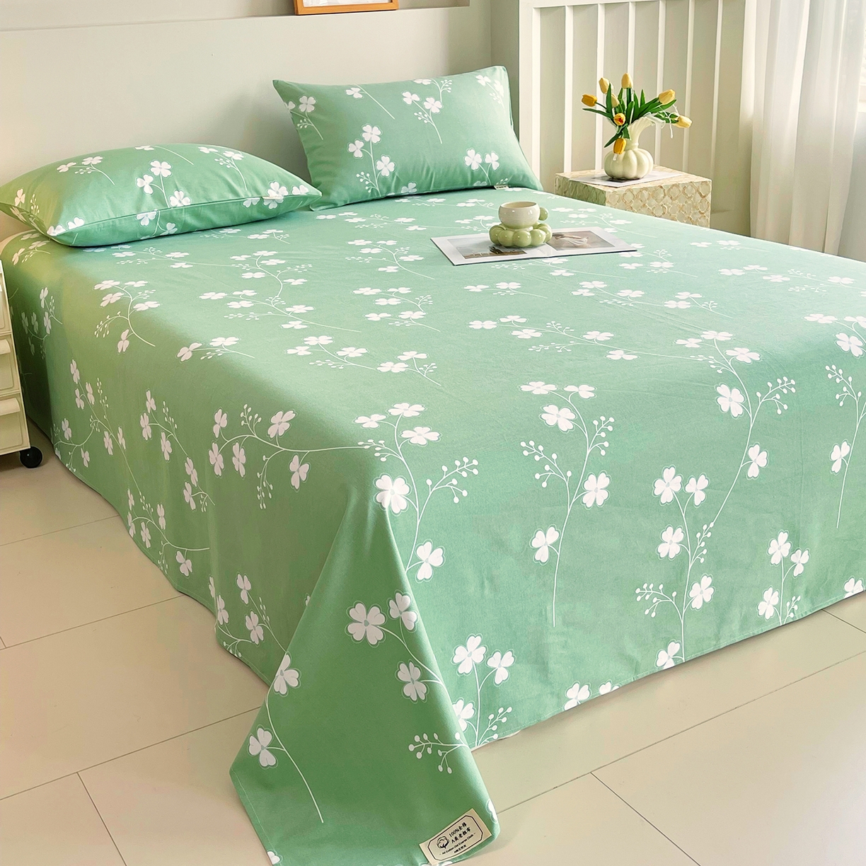 91家纺网 家纺一手货源 找家纺 金鑫汇家纺 2026新款全棉老粗布单品床单系列 优雅田园