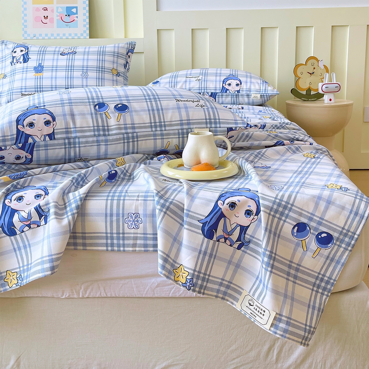 91家纺网 家纺一手货源 找家纺 金鑫汇家纺 2026新款全棉老粗布单品床单系列 谦逊敖丙