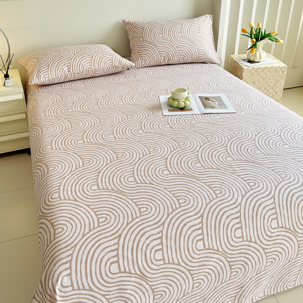 91家纺网 家纺一手货源 找家纺 金鑫汇家纺 2026新款全棉老粗布单品床单系列 木轮世界