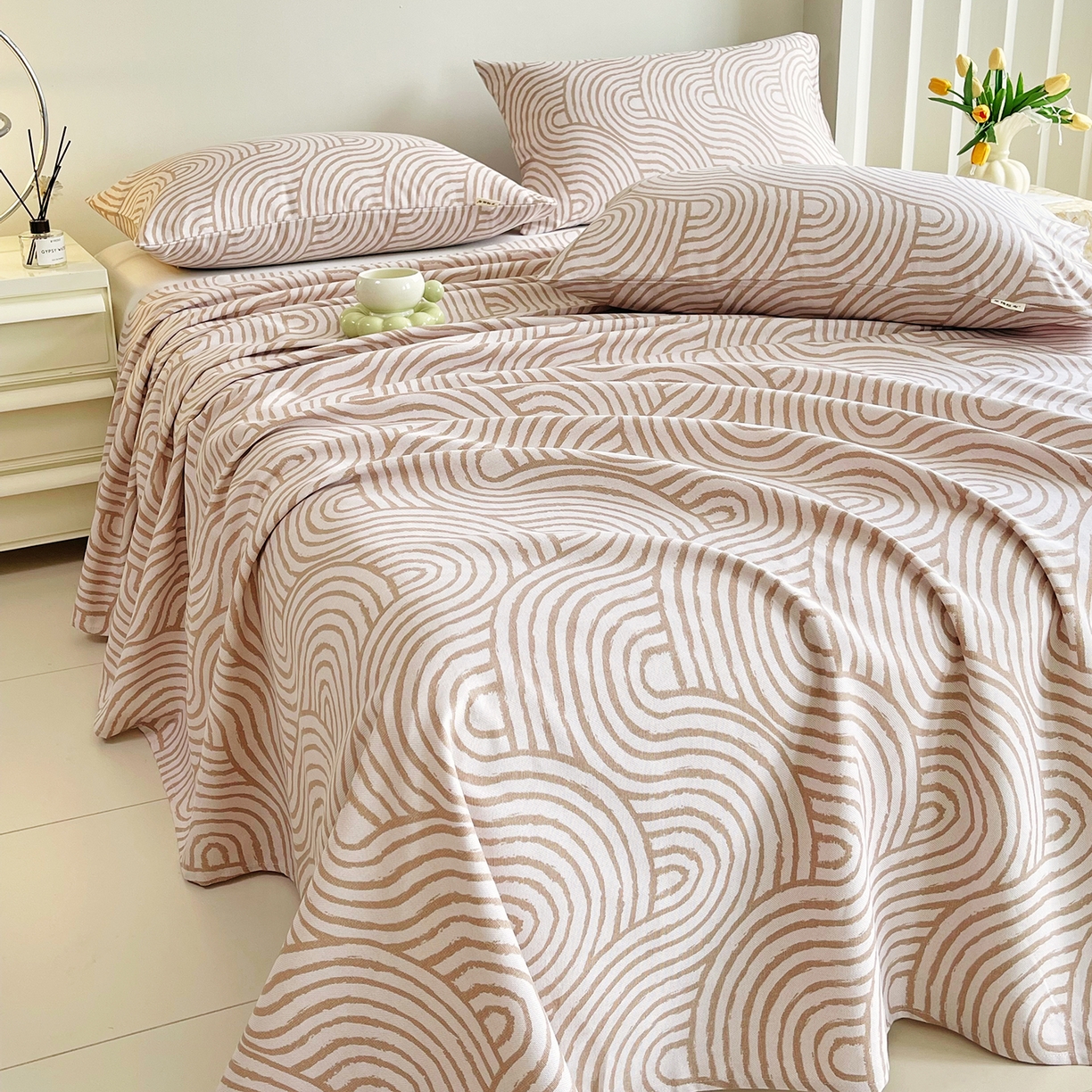 91家纺网 家纺一手货源 找家纺 金鑫汇家纺 2026新款全棉老粗布单品床单系列 木轮世界