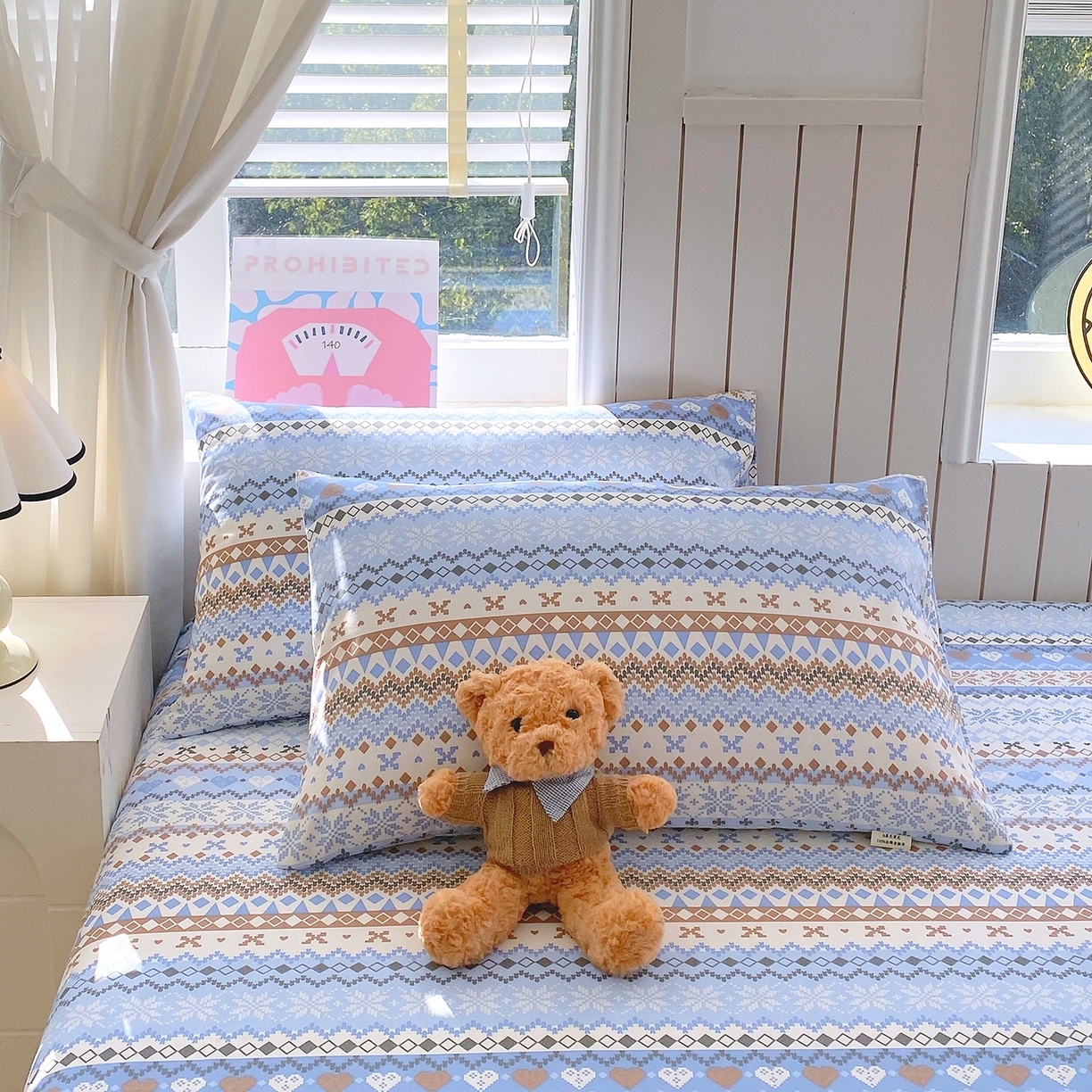 91家纺网 家纺一手货源 找家纺 金鑫汇家纺 2026新款全棉老粗布单品床单系列 星辰-蓝