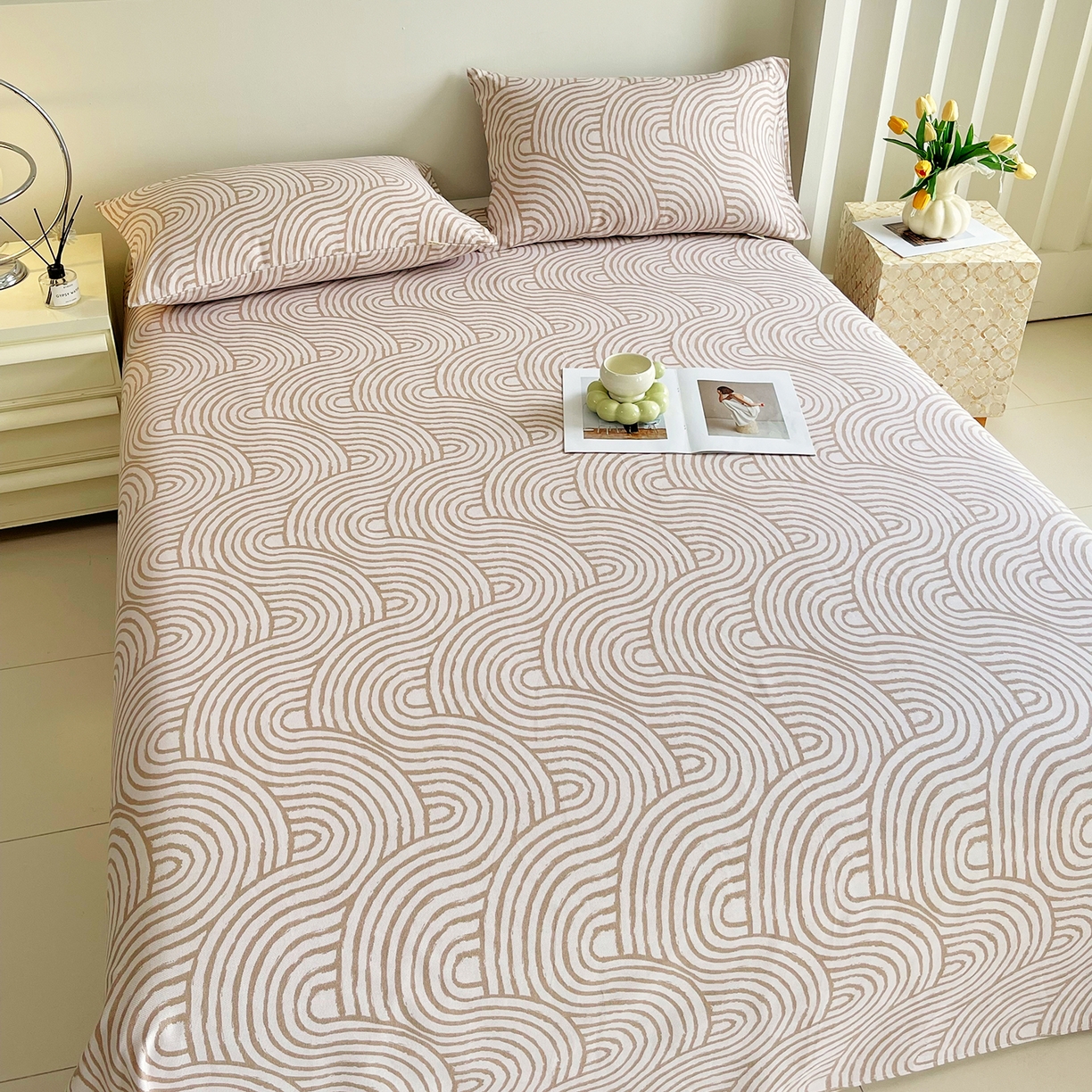 91家纺网 家纺一手货源 找家纺 金鑫汇家纺 2026新款全棉老粗布单品床单系列 木轮世界