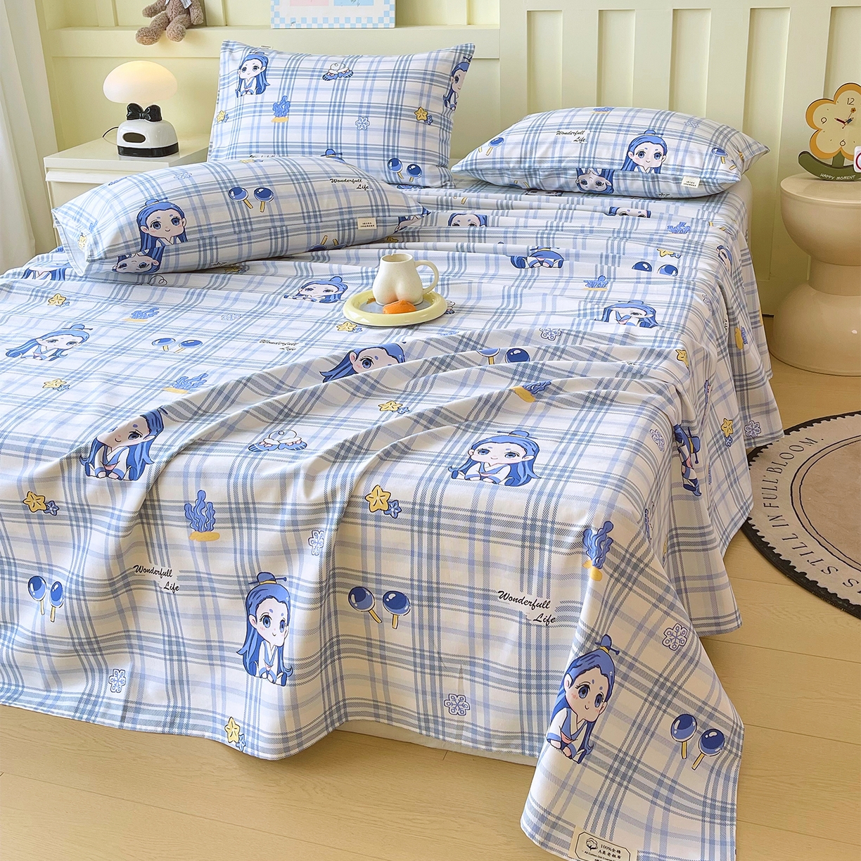 91家纺网 家纺一手货源 找家纺 金鑫汇家纺 2026新款全棉老粗布单品床单系列 谦逊敖丙