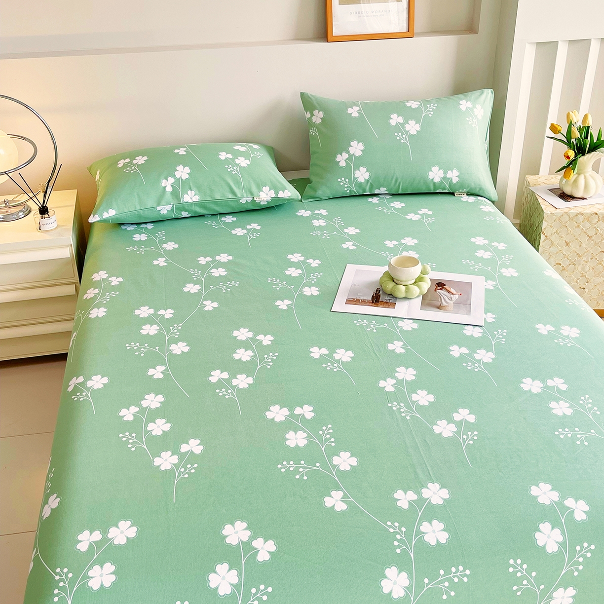 91家纺网 家纺一手货源 找家纺 金鑫汇家纺 2026新款全棉老粗布单品床单系列 优雅田园