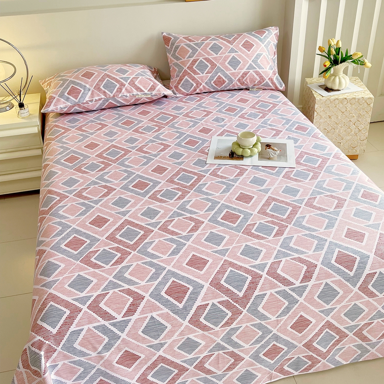 91家纺网 家纺一手货源 找家纺 金鑫汇家纺 2026新款全棉老粗布单品床单系列 平行空间