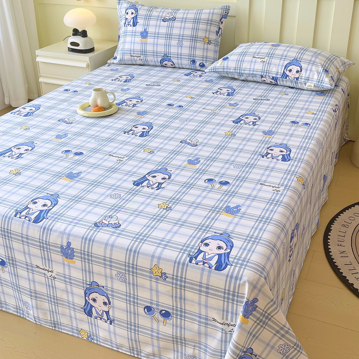 91家纺网 家纺一手货源 找家纺 金鑫汇家纺 2026新款全棉老粗布单品床单系列 谦逊敖丙