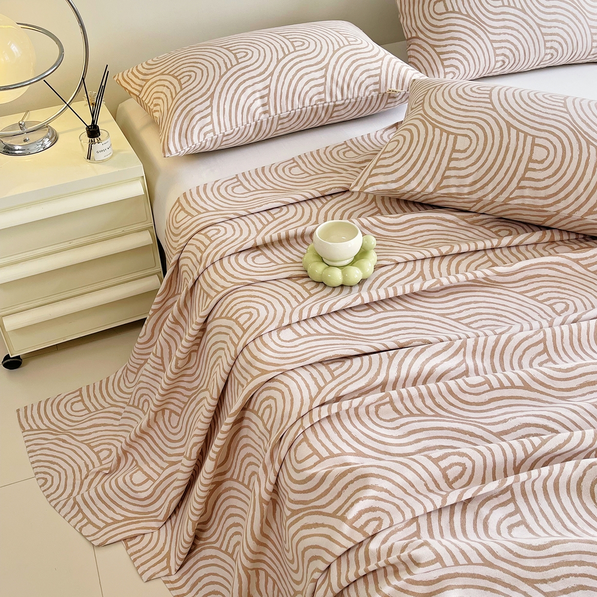 91家纺网 家纺一手货源 找家纺 金鑫汇家纺 2026新款全棉老粗布单品床单系列 木轮世界