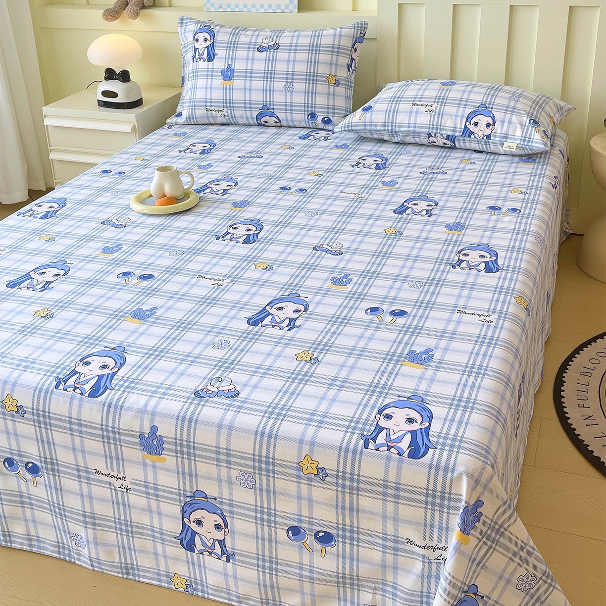 91家纺网 家纺一手货源 找家纺 金鑫汇家纺 2026新款全棉老粗布单品床单系列 谦逊敖丙