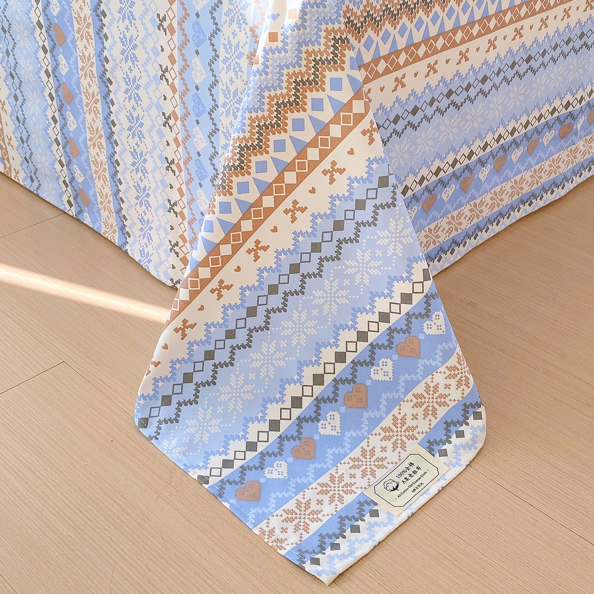 91家纺网 家纺一手货源 找家纺 金鑫汇家纺 2026新款全棉老粗布单品床单系列 星辰-蓝