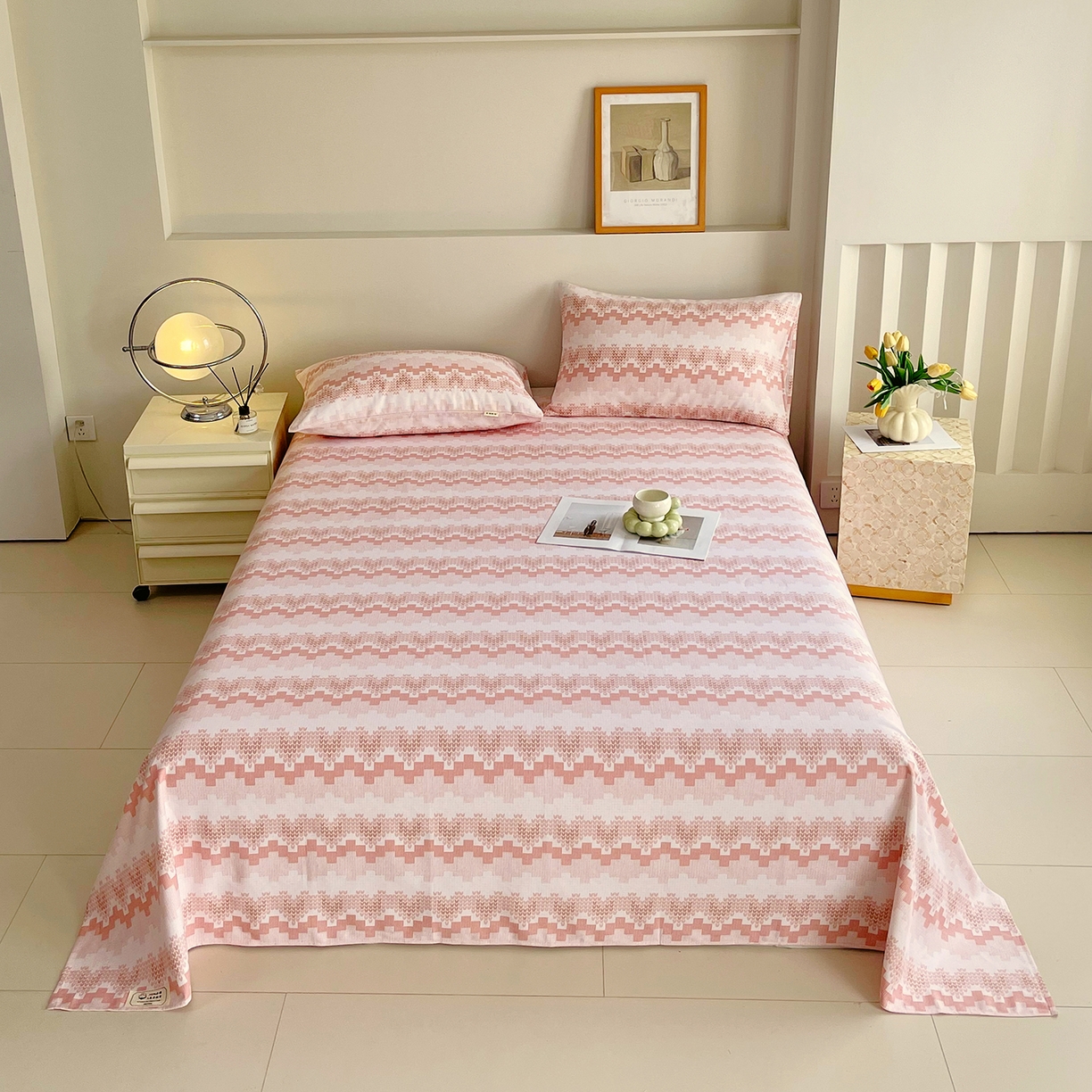 91家纺网 家纺一手货源 找家纺 金鑫汇家纺 2026新款全棉老粗布单品床单系列 燕南飞-桔