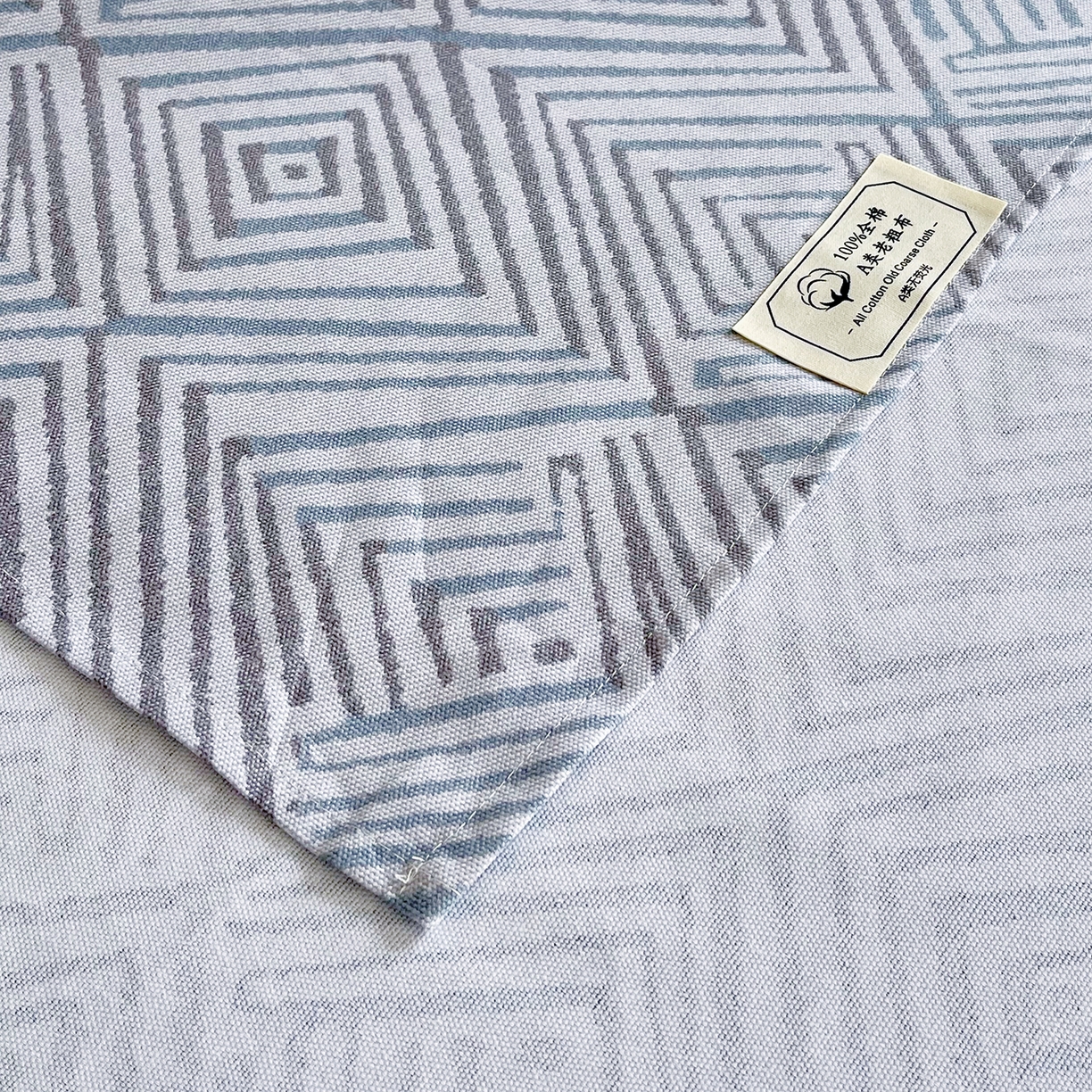 91家纺网 家纺一手货源 找家纺 金鑫汇家纺 2026新款全棉老粗布单品床单系列 梦幻迷宫-灰