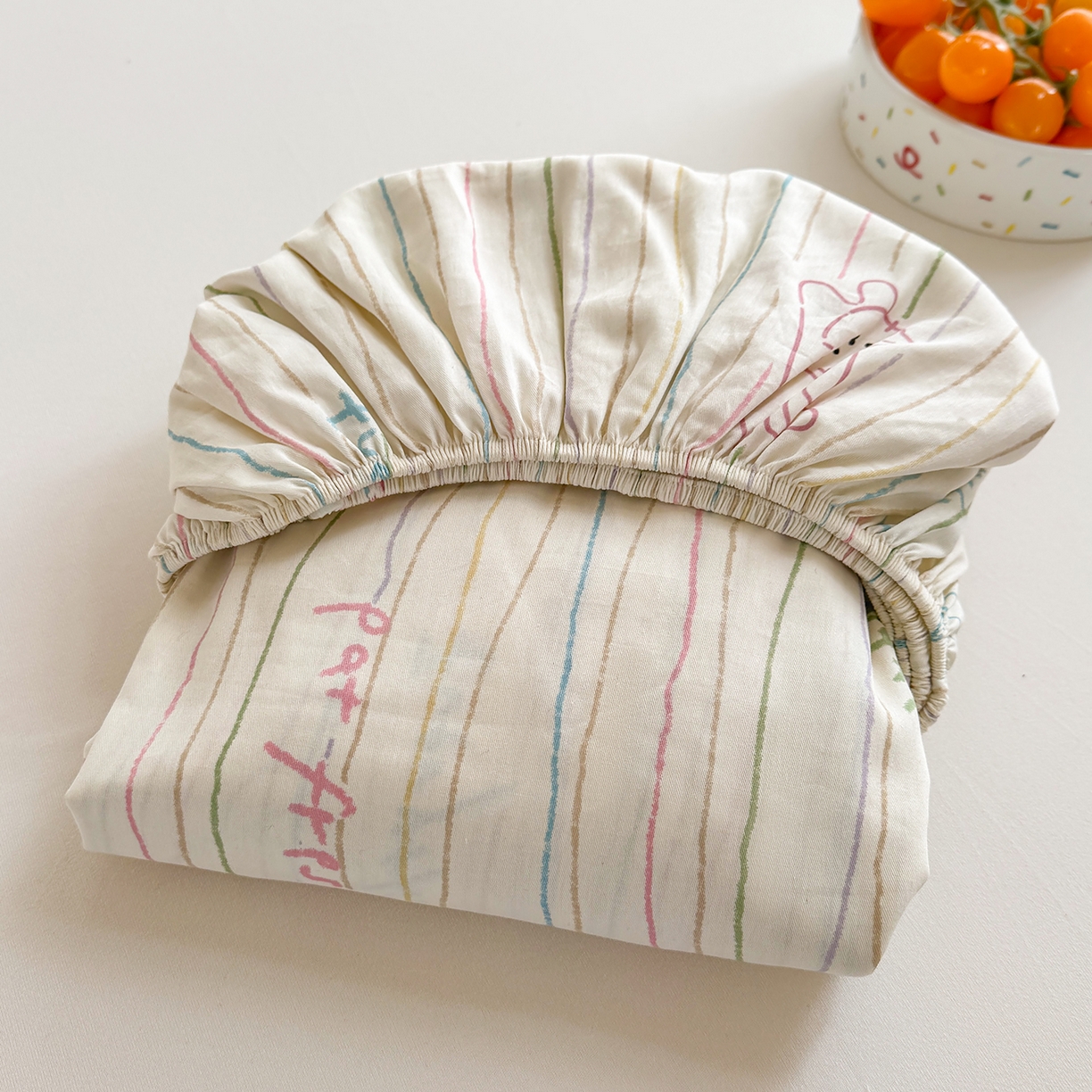 91家纺网 家纺一手货源 找家纺 壹贝家纺 2026新款全棉印花床笠系列 招财猫