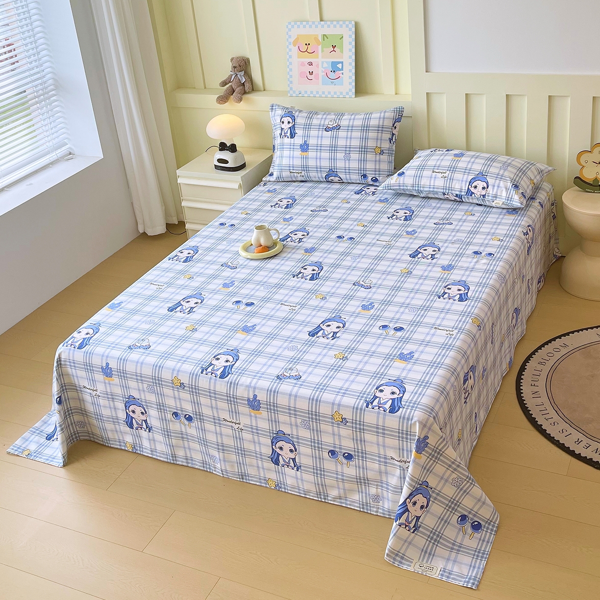 91家纺网 家纺一手货源 找家纺 金鑫汇家纺 2026新款全棉老粗布单品床单系列 谦逊敖丙