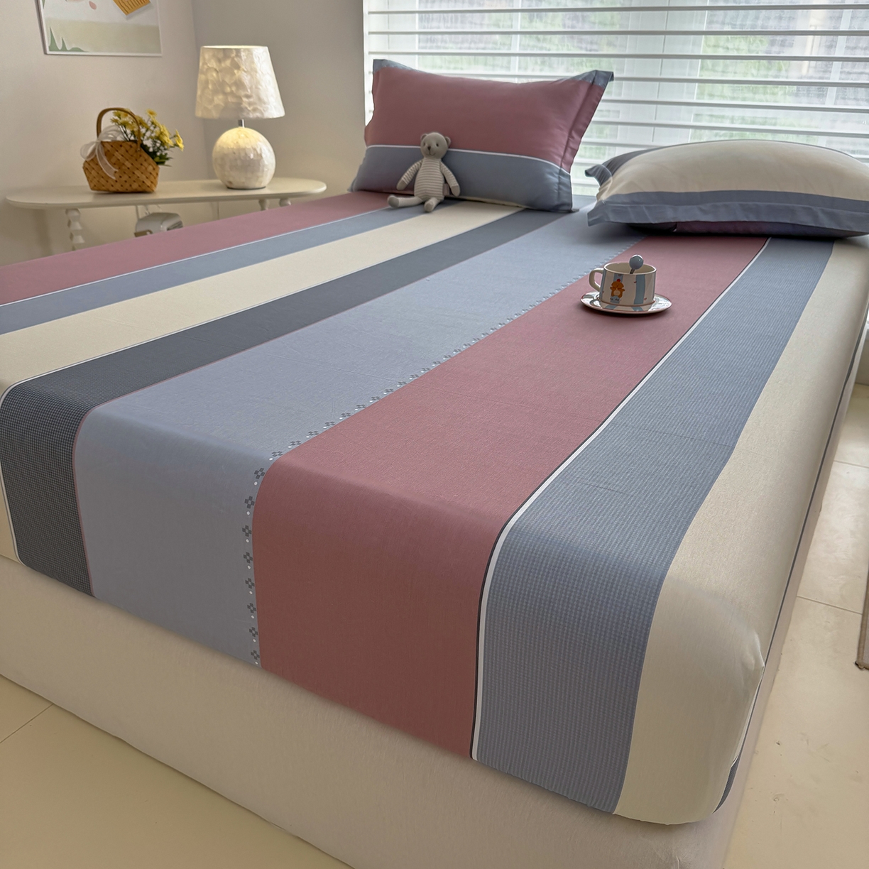 91家纺网 家纺一手货源 找家纺 壹贝家纺 2026新款全棉印花床笠系列 致青春