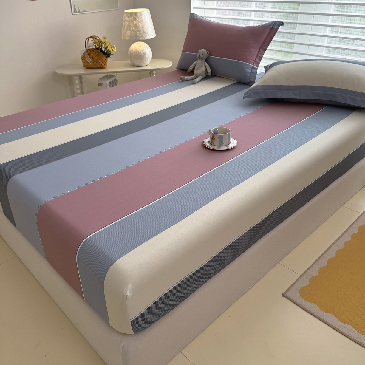 91家纺网 家纺一手货源 找家纺 壹贝家纺 2026新款全棉印花床笠系列 致青春