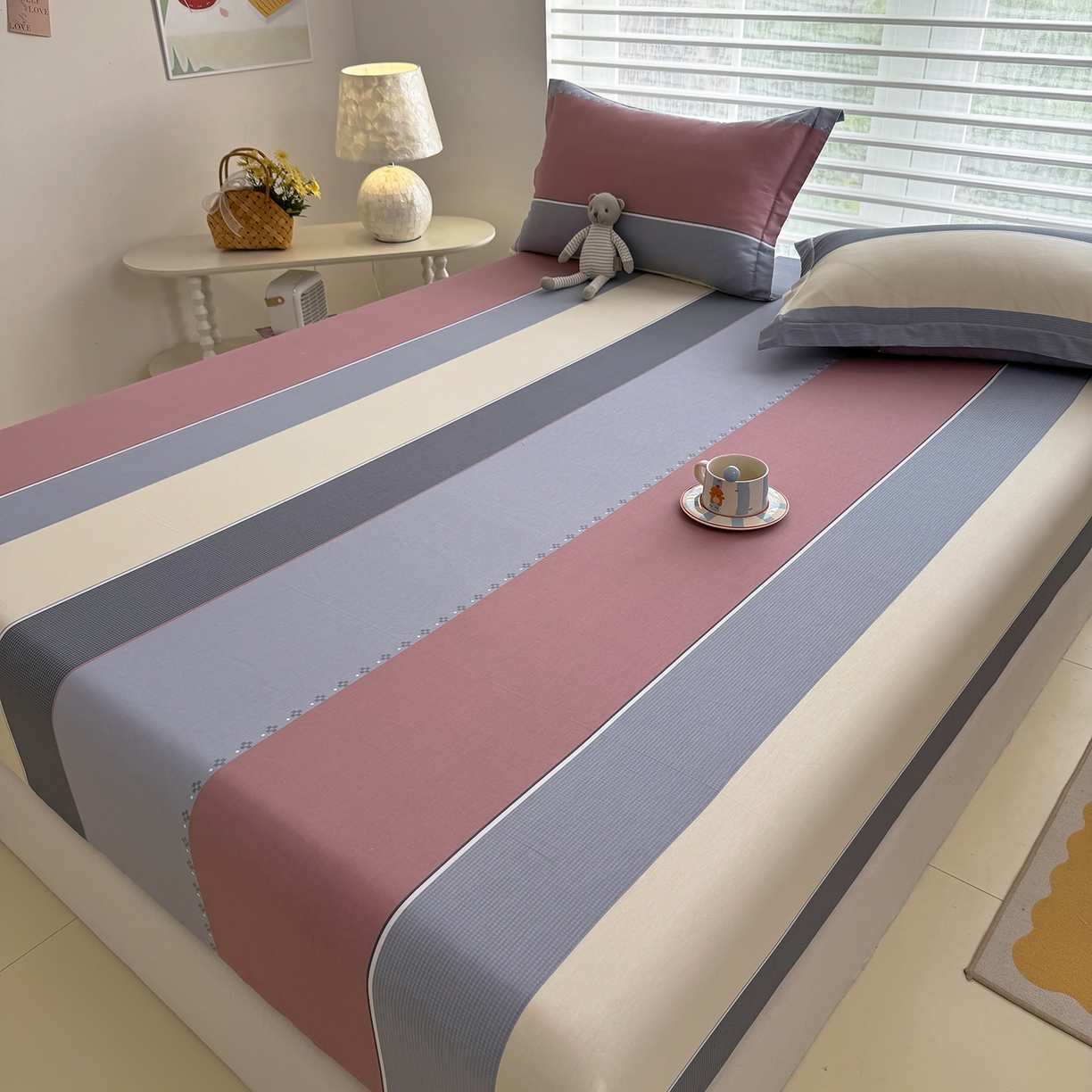 91家纺网 家纺一手货源 找家纺 壹贝家纺 2026新款全棉印花床笠系列 致青春