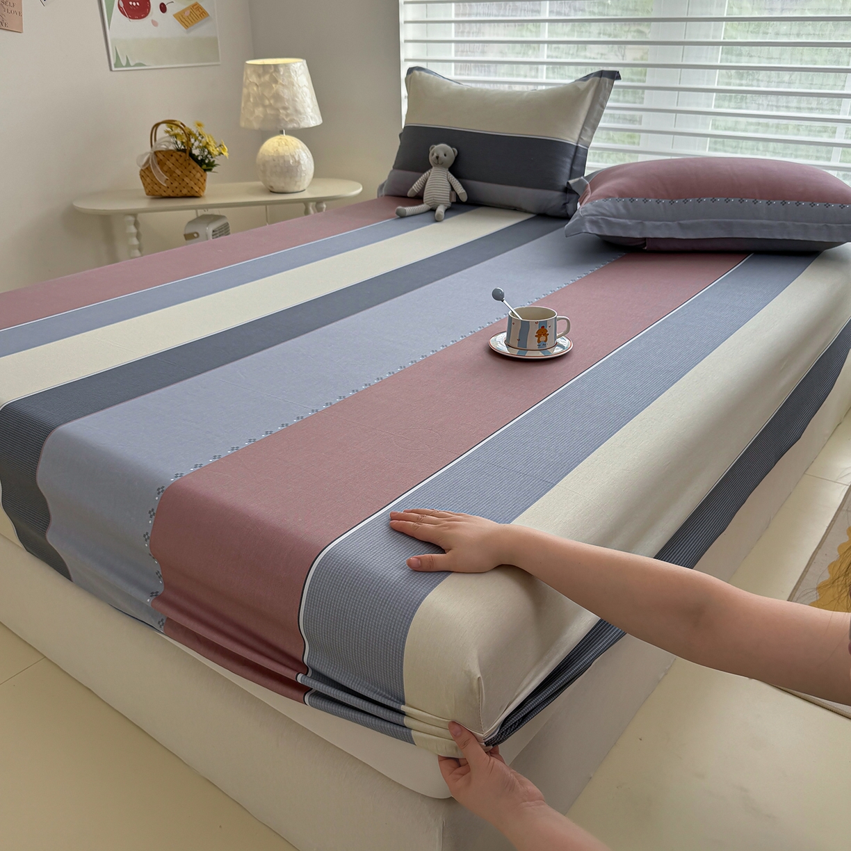 91家纺网 家纺一手货源 找家纺 壹贝家纺 2026新款全棉印花床笠系列 致青春