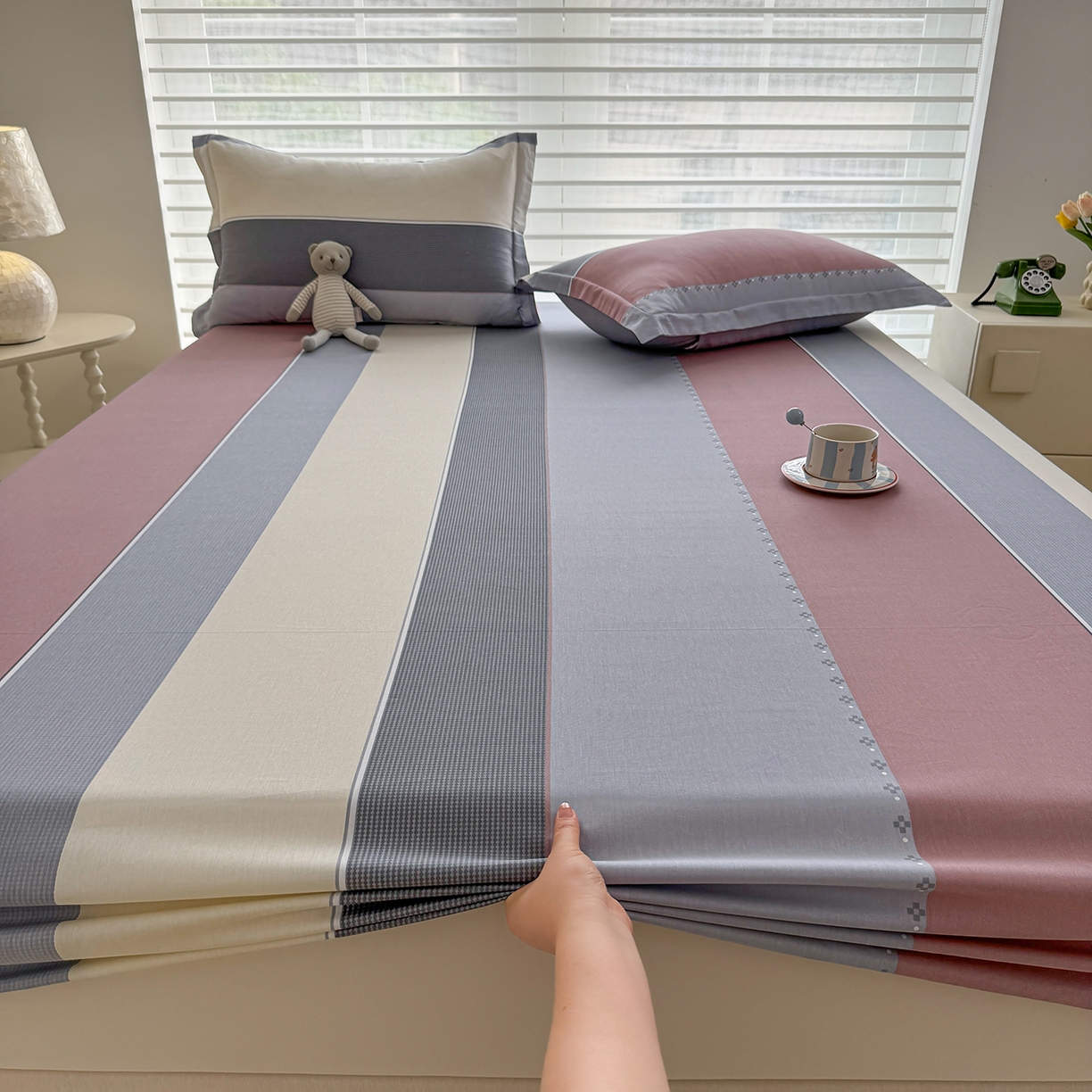 91家纺网 家纺一手货源 找家纺 壹贝家纺 2026新款全棉印花床笠系列 致青春