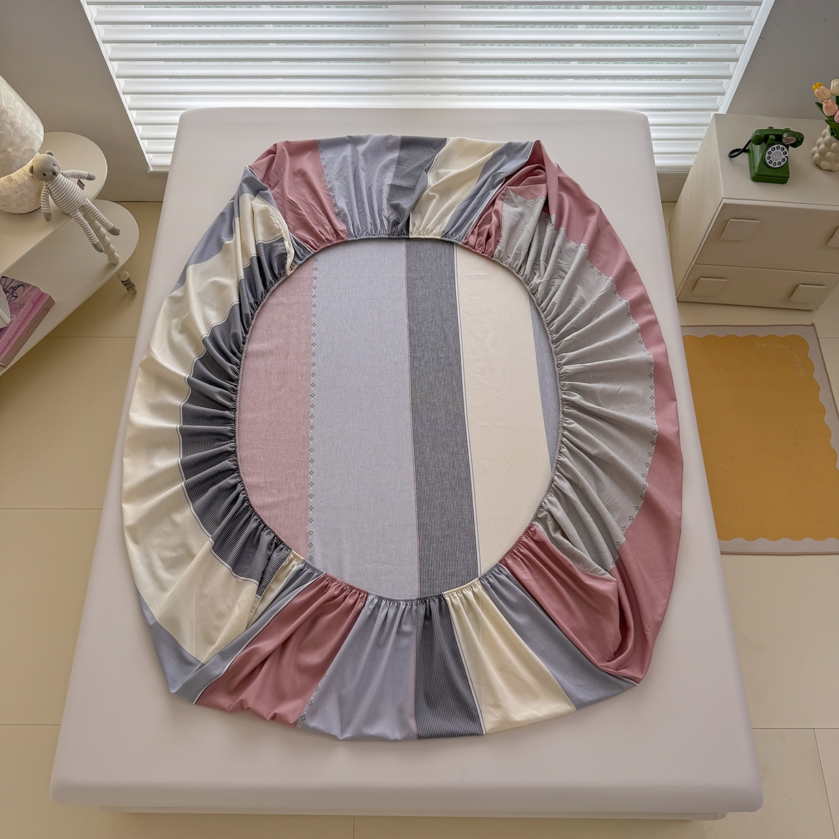 91家纺网 家纺一手货源 找家纺 壹贝家纺 2026新款全棉印花床笠系列 致青春