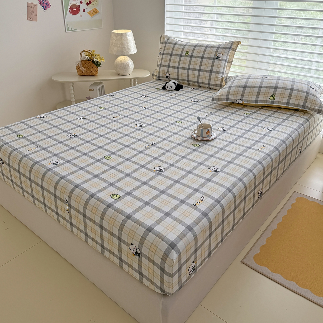 91家纺网 家纺一手货源 找家纺 壹贝家纺 2026新款全棉印花床笠系列 竹林物语