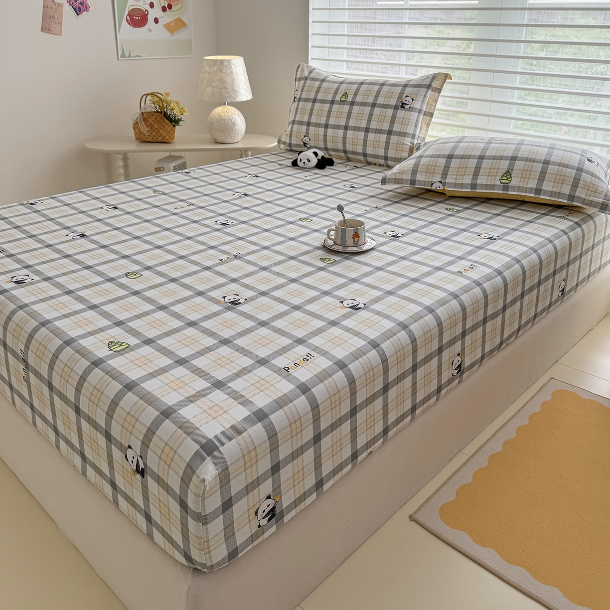 91家纺网 家纺一手货源 找家纺 壹贝家纺 2026新款全棉印花床笠系列 竹林物语