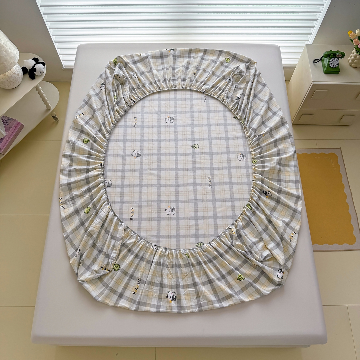 91家纺网 家纺一手货源 找家纺 壹贝家纺 2026新款全棉印花床笠系列 竹林物语