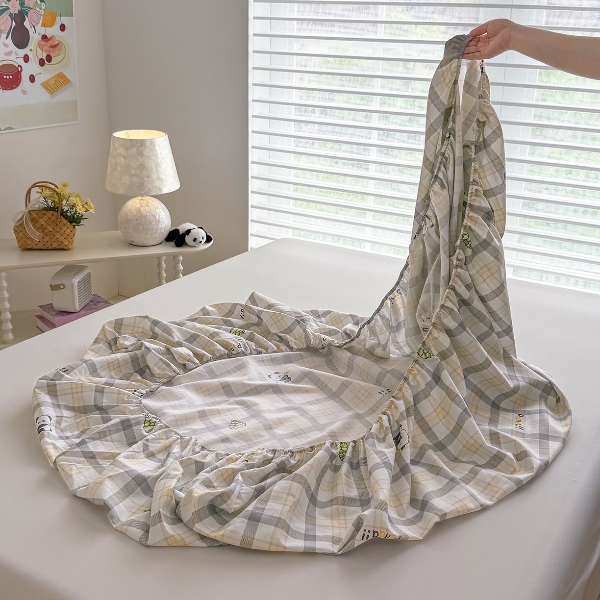 91家纺网 家纺一手货源 找家纺 壹贝家纺 2026新款全棉印花床笠系列 竹林物语