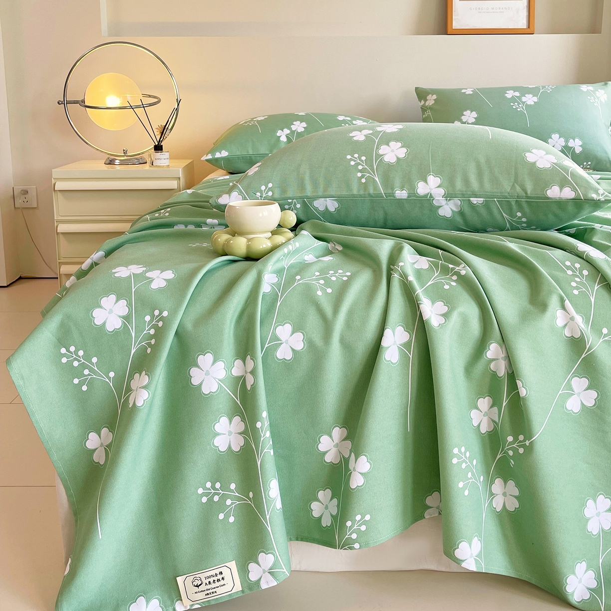 91家纺网 家纺一手货源 找家纺 金鑫汇家纺 2026新款全棉老粗布单品床单系列 优雅田园