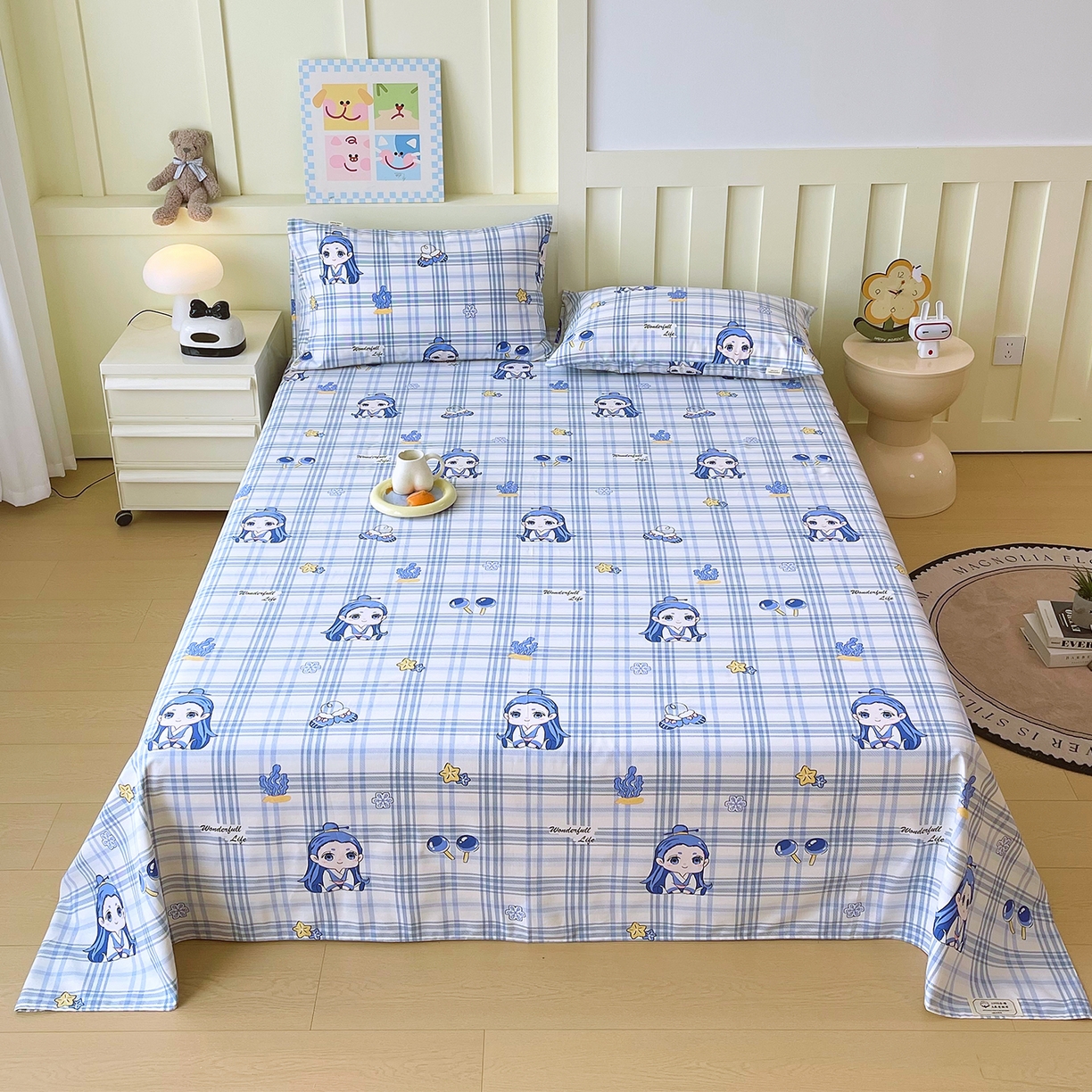 91家纺网 家纺一手货源 找家纺 金鑫汇家纺 2026新款全棉老粗布单品床单系列 谦逊敖丙